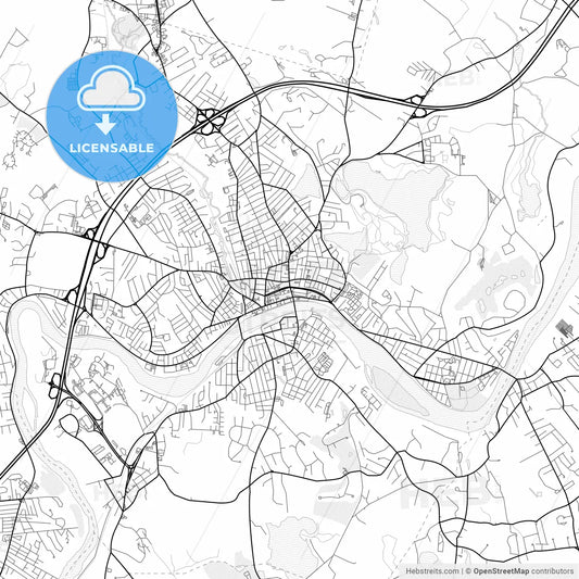 Vector PDF map of Haverhill, Massachusetts, United States