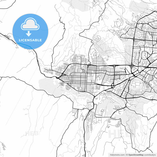Vector PDF map of Santa Tecla, El Salvador