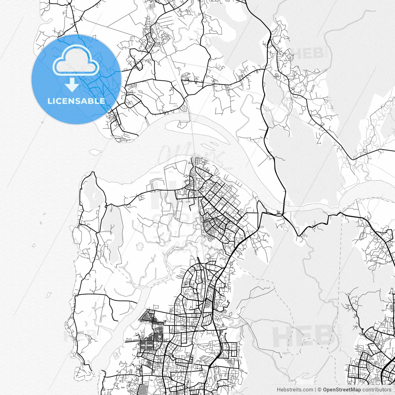 Vector PDF map of Mira-Bhayandar, India