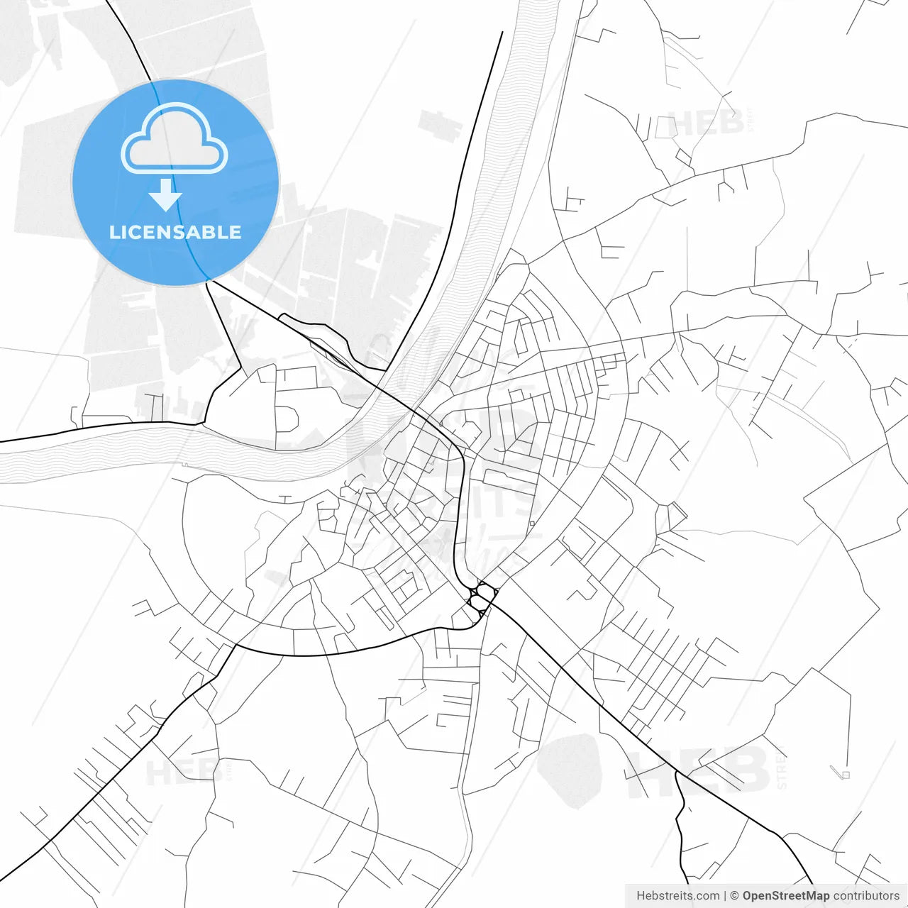 Vector PDF map of Gradiška, Bosnia and Herzegovina