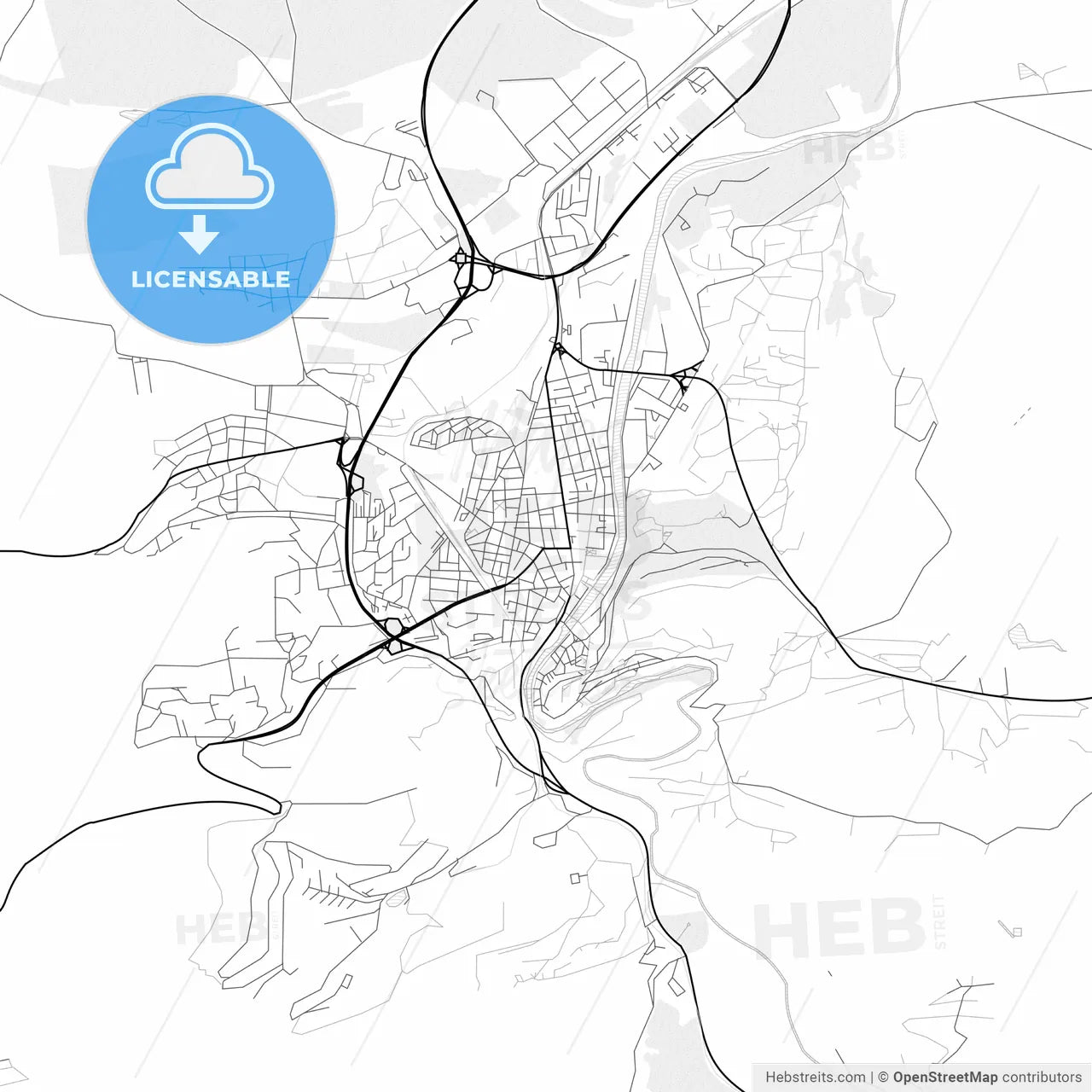 Vector PDF map of Lovech, Bulgaria