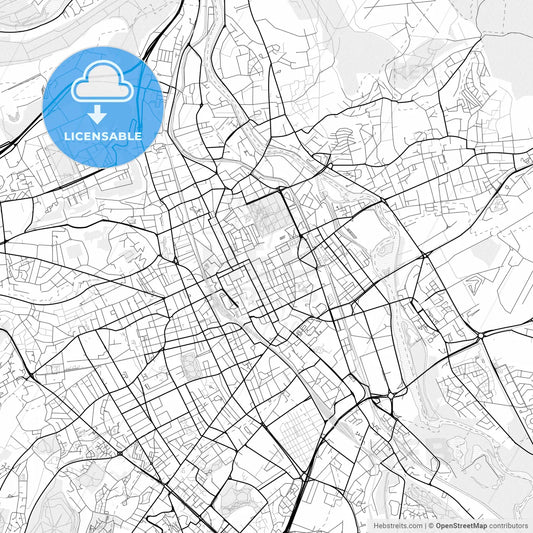 Vector PDF map of Nancy, France