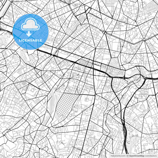 Vector PDF map of Montrouge, France