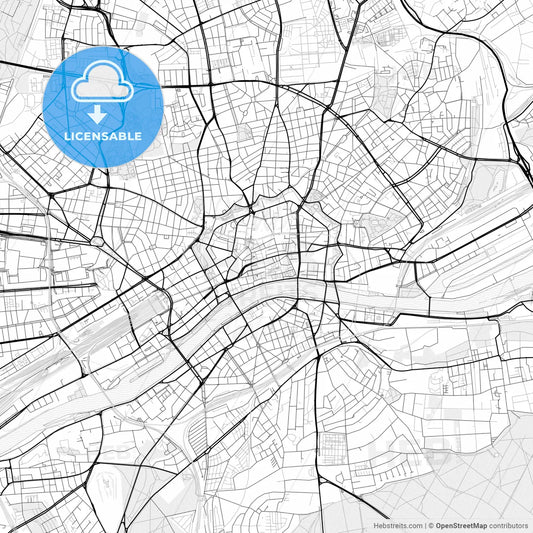 Vector PDF map of Frankfurt am Main, Germany