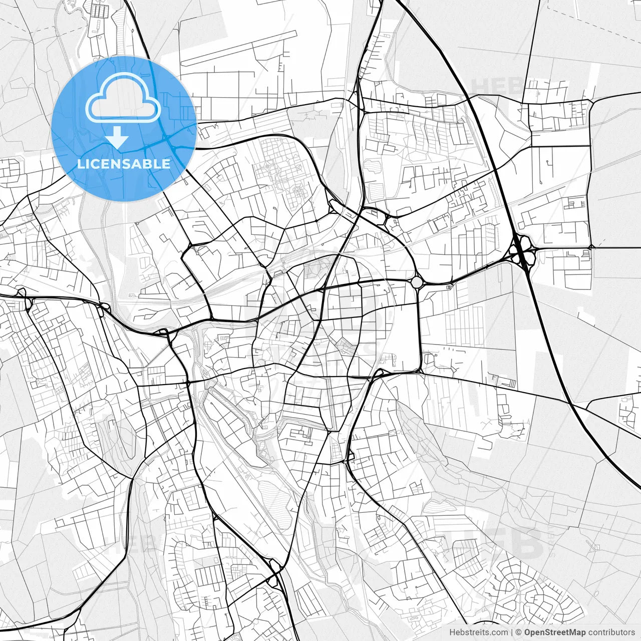 Vector PDF map of Hildesheim, Germany