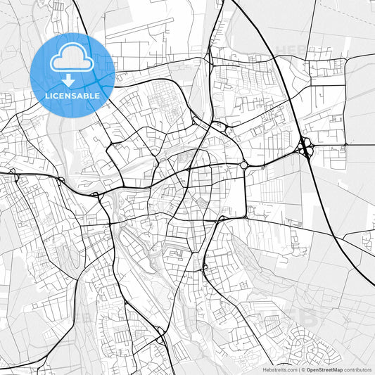 Vector PDF map of Hildesheim, Germany