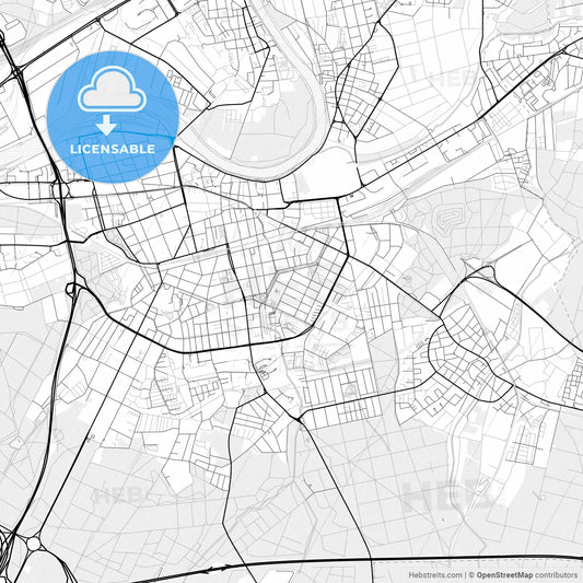 Vector PDF map of Offenbach am Main, Germany