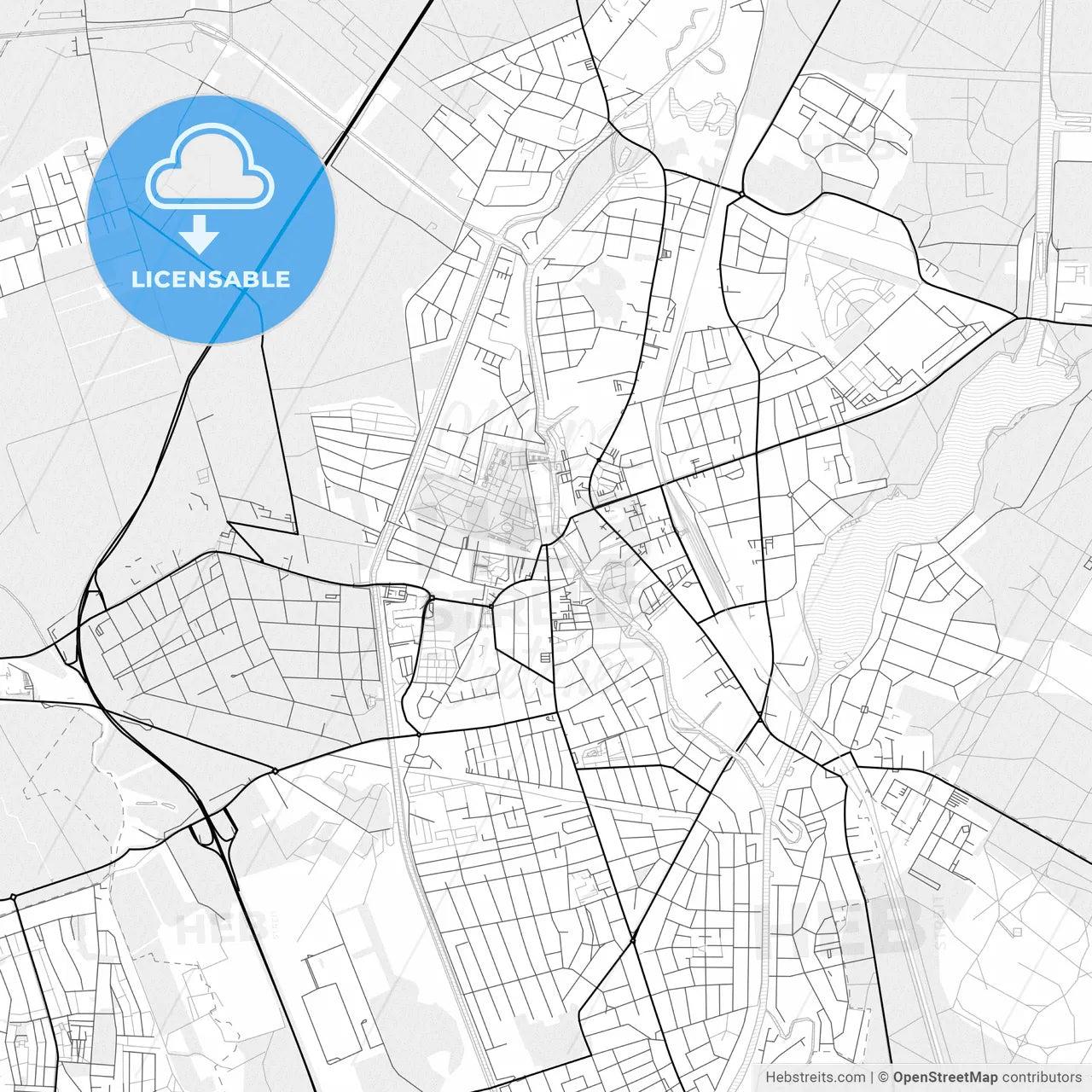 Vector PDF map of Oranienburg, Germany