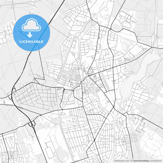 Vector PDF map of Oranienburg, Germany