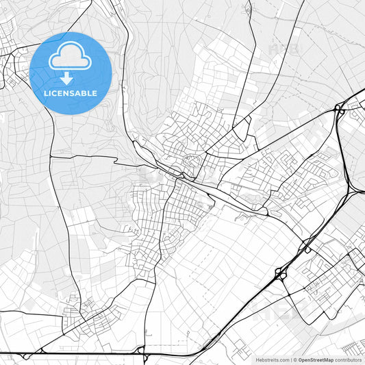 Vector PDF map of Hofheim am Taunus, Germany