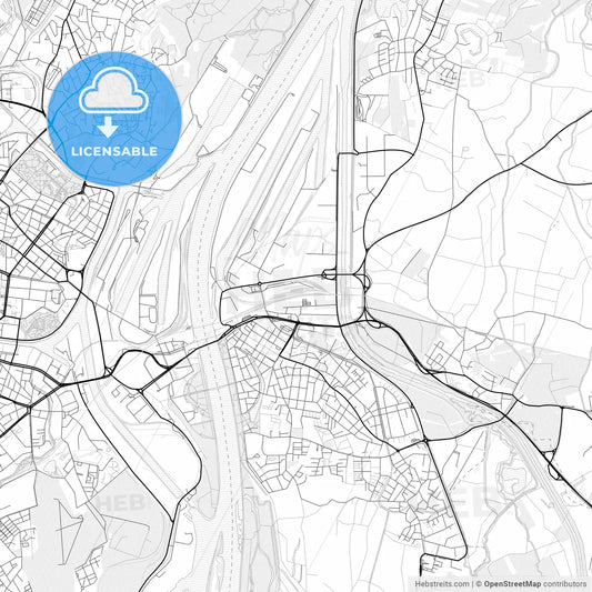 Vector PDF map of Kehl, Germany