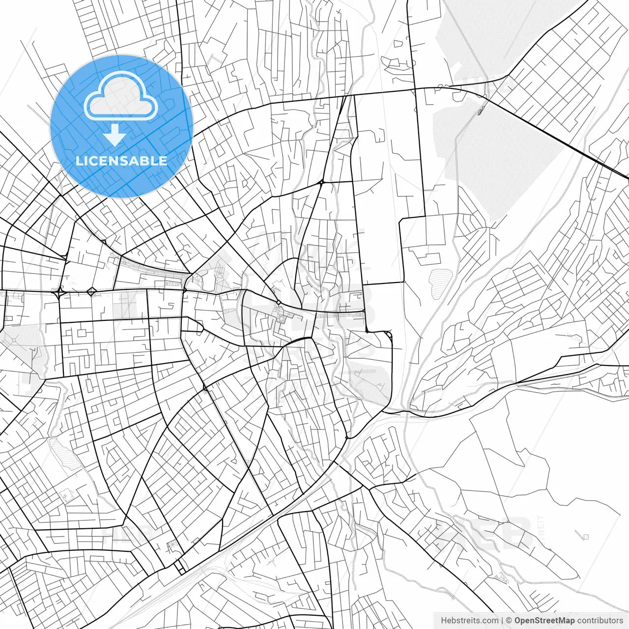Vector PDF map of Taraz, Kazakhstan