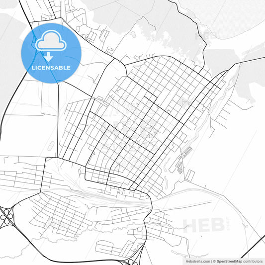 Vector PDF map of Schuchinsk, Kazakhstan