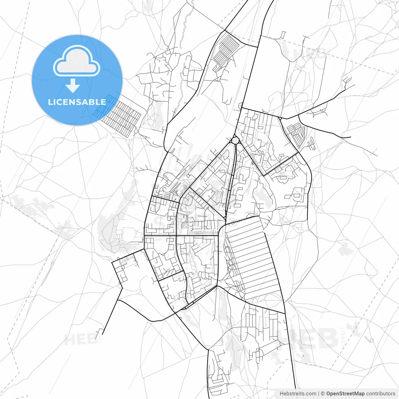 Vector PDF map of Stepnogorsk, Kazakhstan