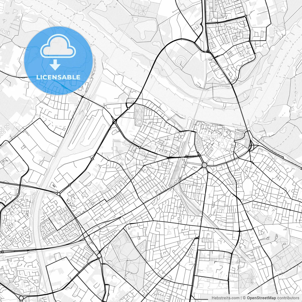 Vector PDF map of Nijmegen, Netherlands