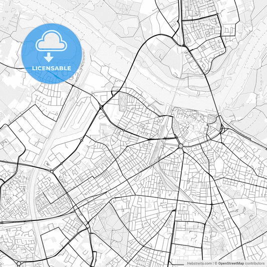 Vector PDF map of Nijmegen, Netherlands