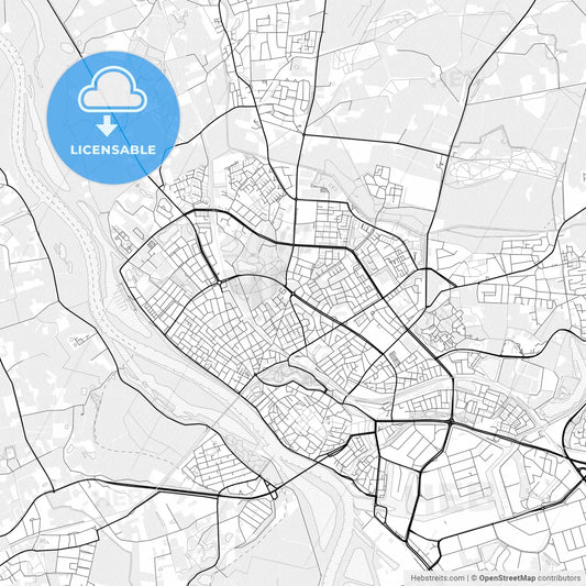 Vector PDF map of Deventer, Netherlands