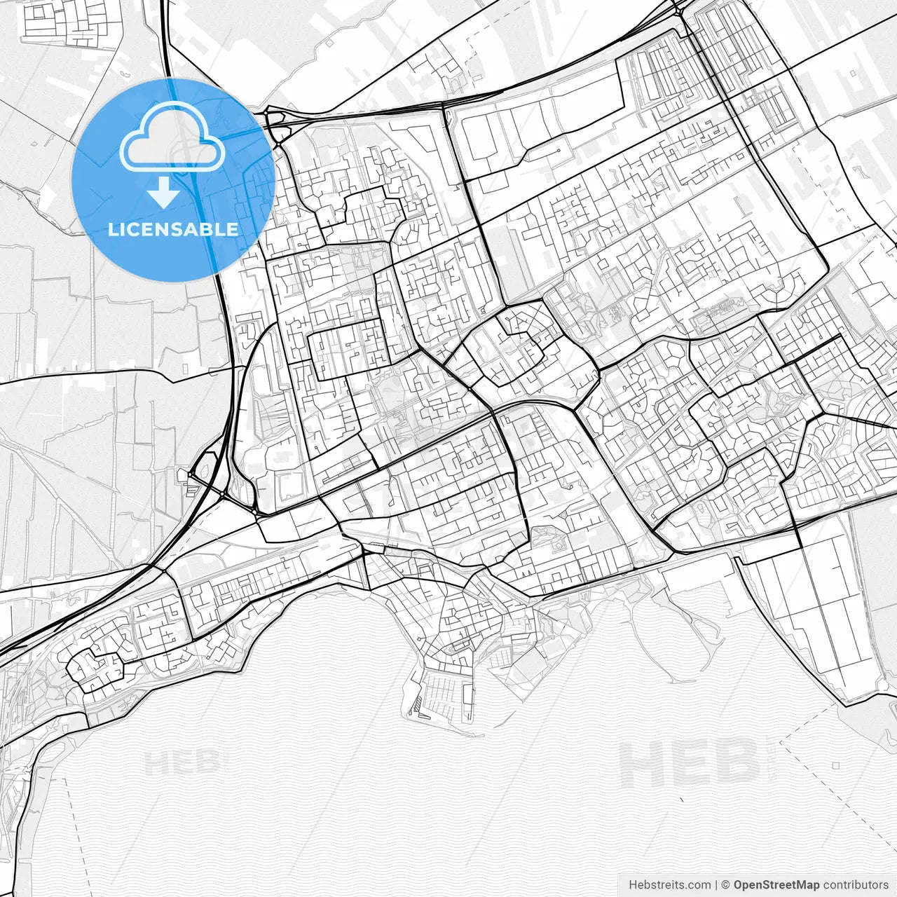 Vector PDF map of Hoorn, Netherlands