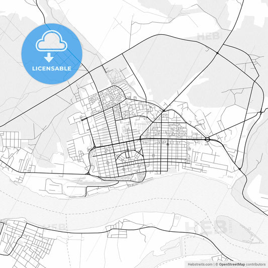 Vector PDF map of Drobeta-Turnu Severin, Romania