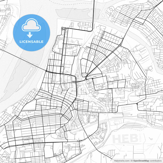Vector PDF map of Astrakhan, Russia
