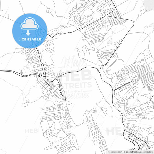 Vector PDF map of Kiselyovsk, Russia