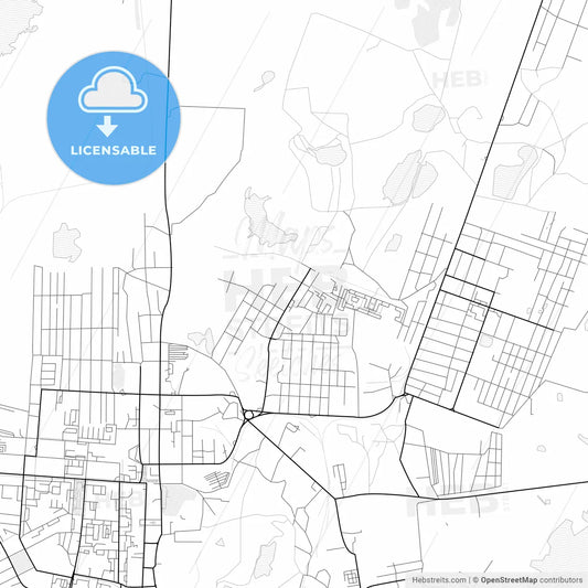 Vector PDF map of Kopeysk, Russia