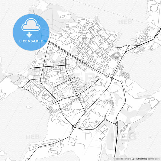 Vector PDF map of Ozyorsk, Russia