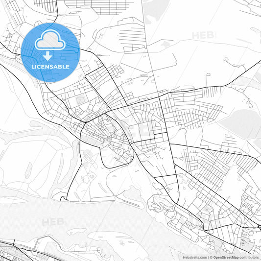 Vector PDF map of Bor, Russia