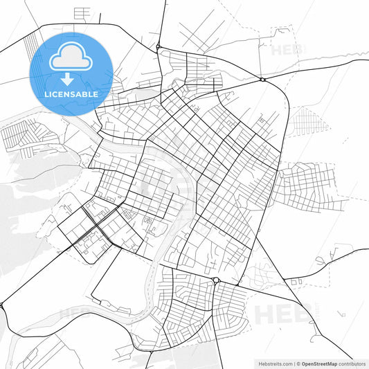 Vector PDF map of Minusinsk, Russia