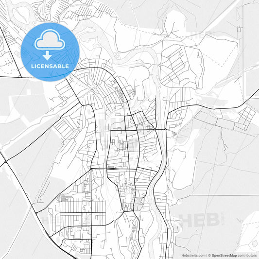Vector PDF map of Iskitim, Russia