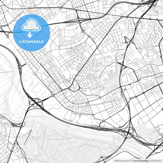 Vector PDF map of Cornellà de Llobregat, Spain