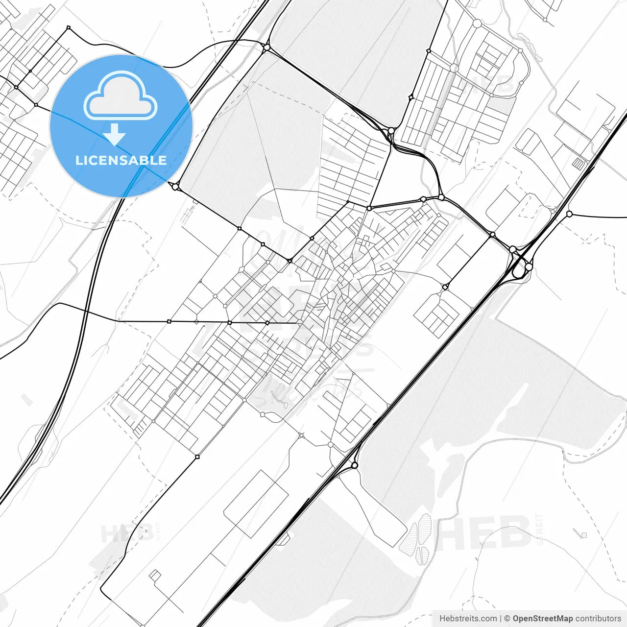Vector PDF map of Azuqueca de Henares, Spain