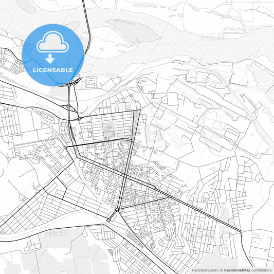 Vector PDF map of Kamianske, Ukraine