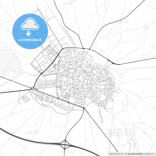 Vector PDF map of Alcázar de San Juan, Spain