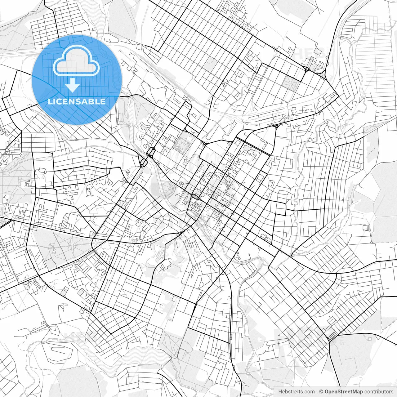 Vector PDF map of Kropyvnytskyi, Ukraine
