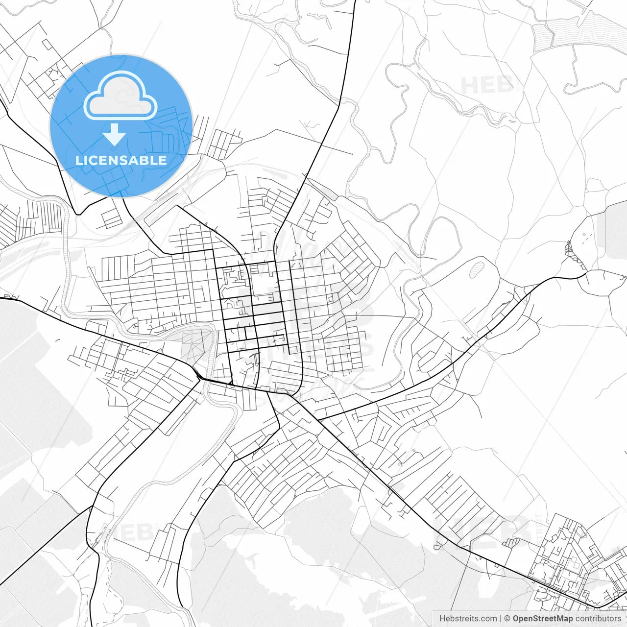 Vector PDF map of Pavlohrad, Ukraine
