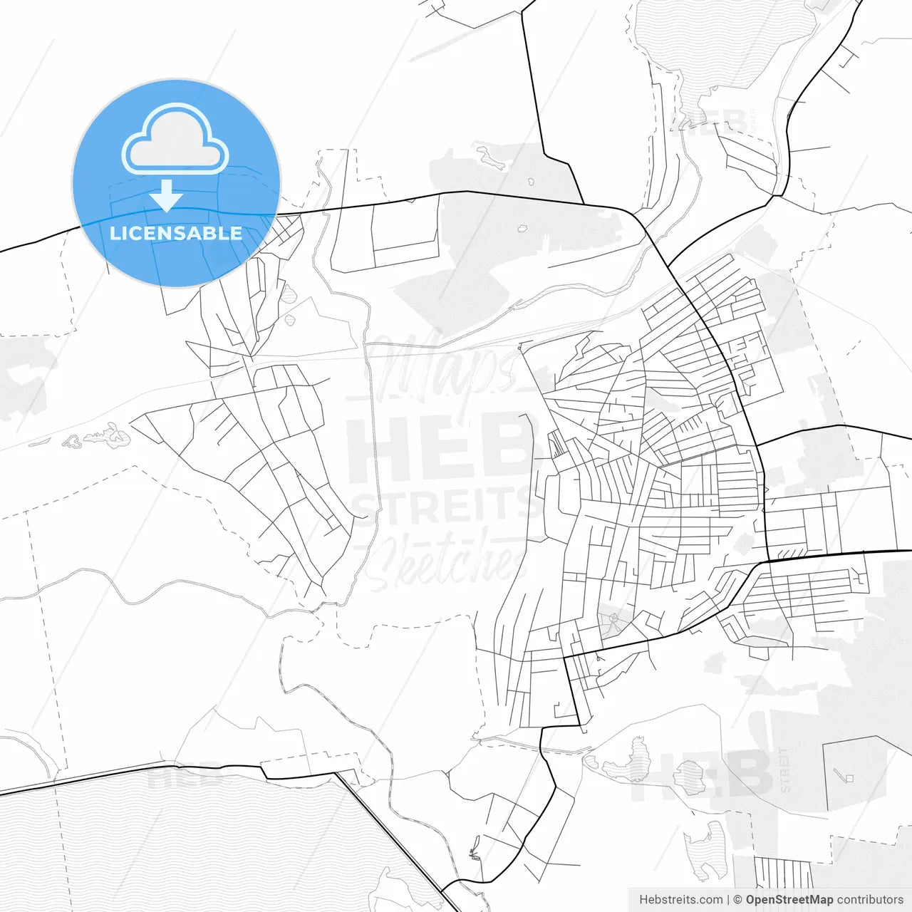 Vector PDF map of Marhanets, Ukraine