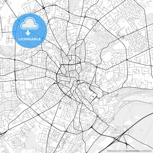 Vector PDF map of Norwich, England