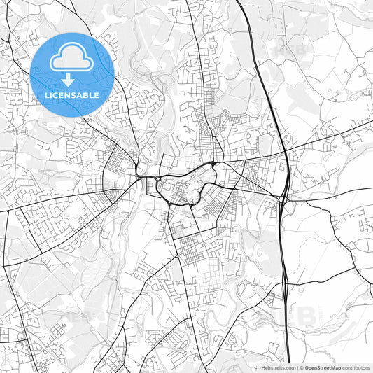 Vector PDF map of Bury, England