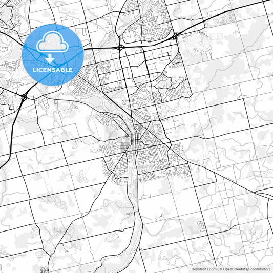 Vector PDF map of Cambridge, Canada
