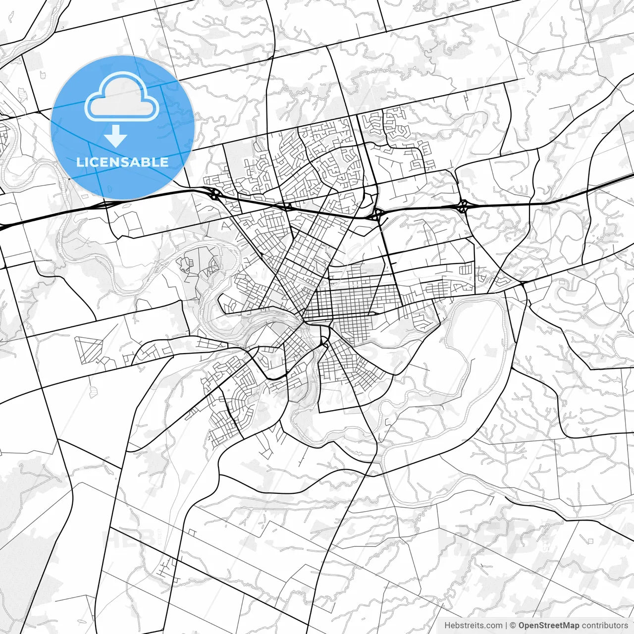 Vector PDF map of Brantford, Canada