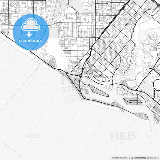 Vector PDF map of Newport Beach, California, United States