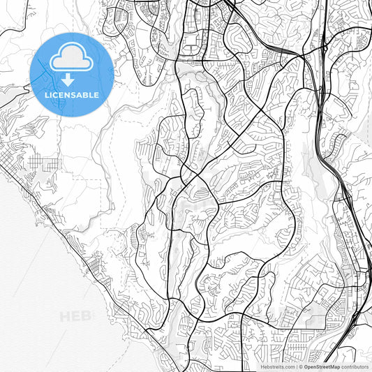 Vector PDF map of Laguna Niguel, California, United States