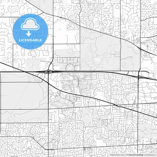 Vector PDF map of Hoffman Estates, Illinois, United States
