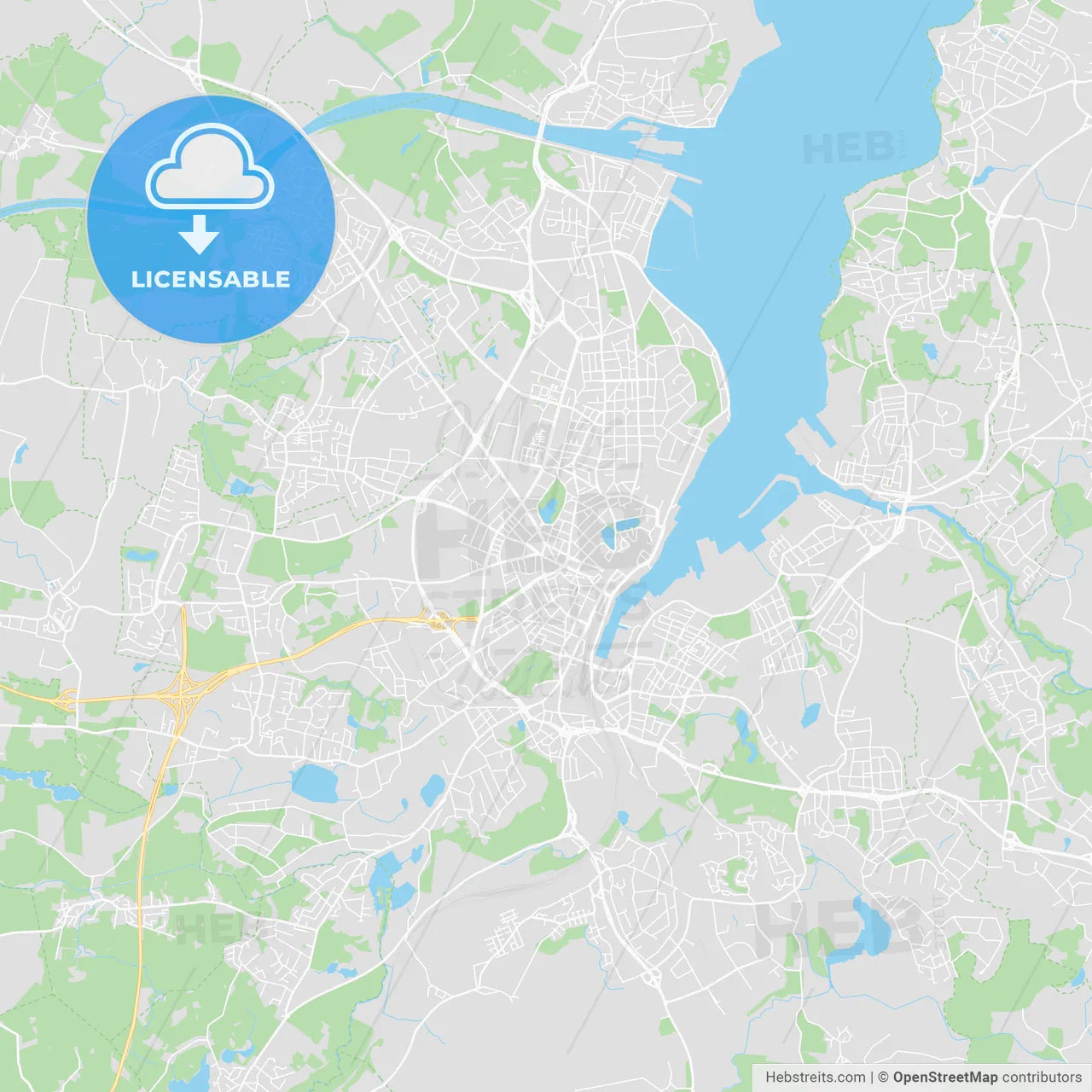 Kiel, Germany printable street map