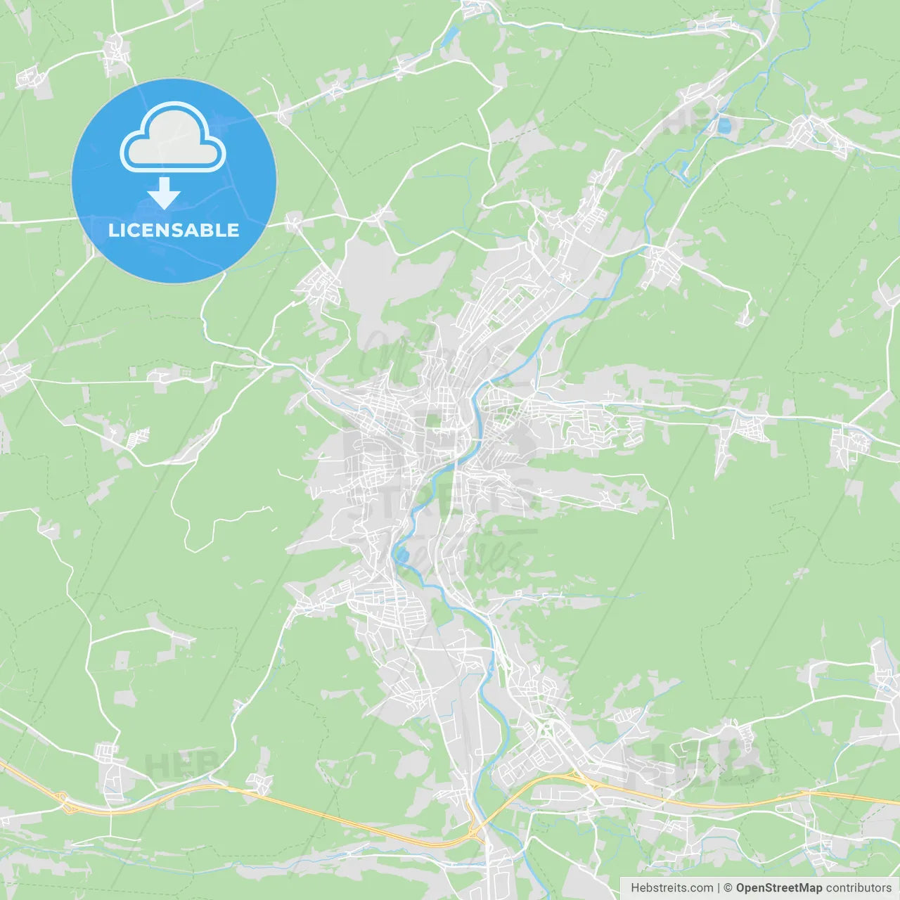 Jena, Germany printable street map