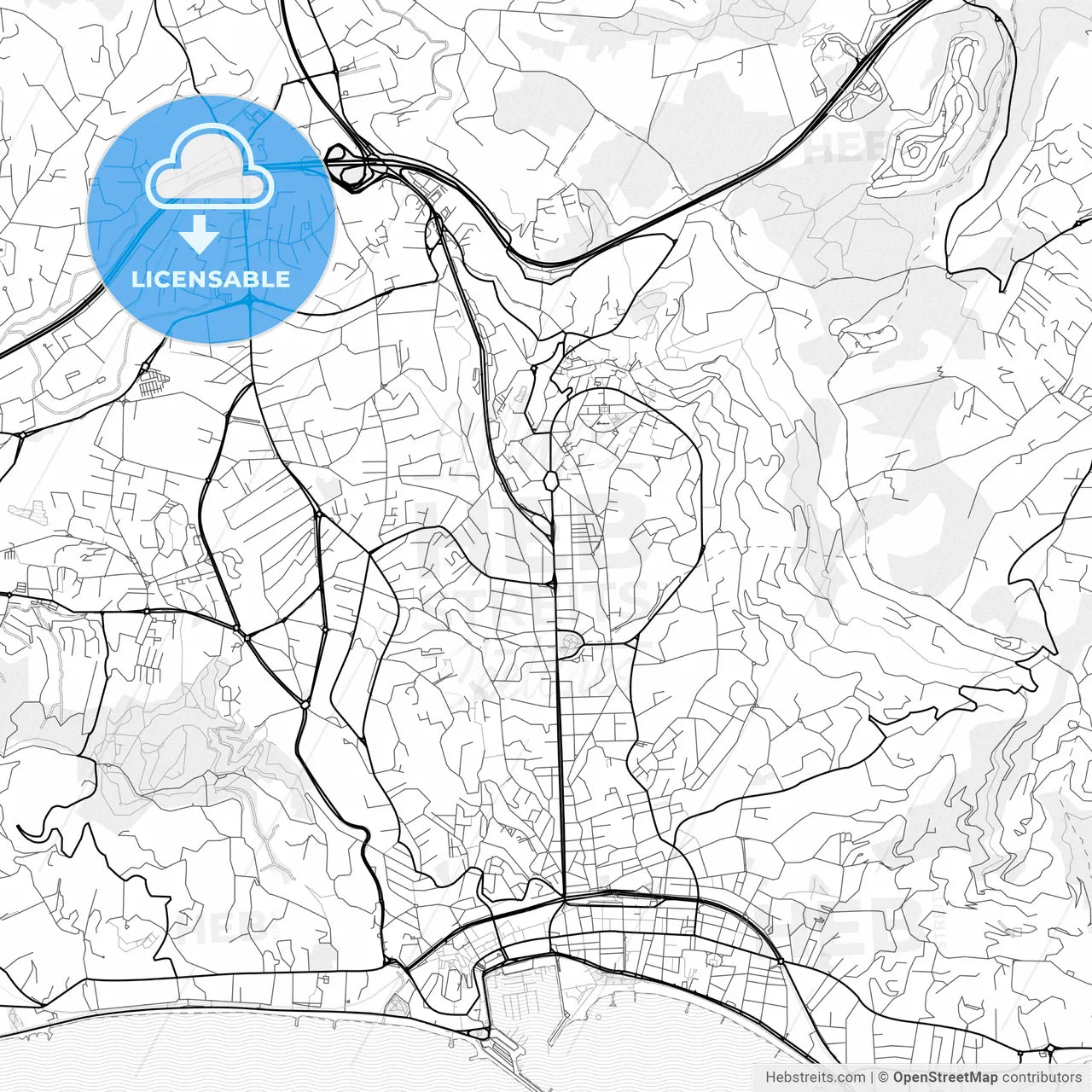 Vector PDF map of Le Cannet, France
