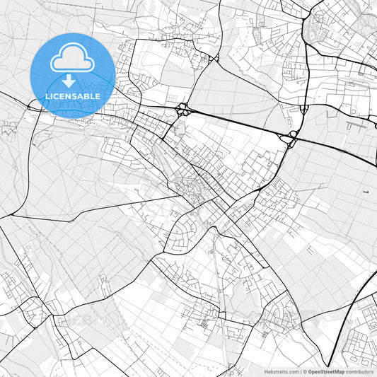 Vector PDF map of Oberursel (Taunus), Germany
