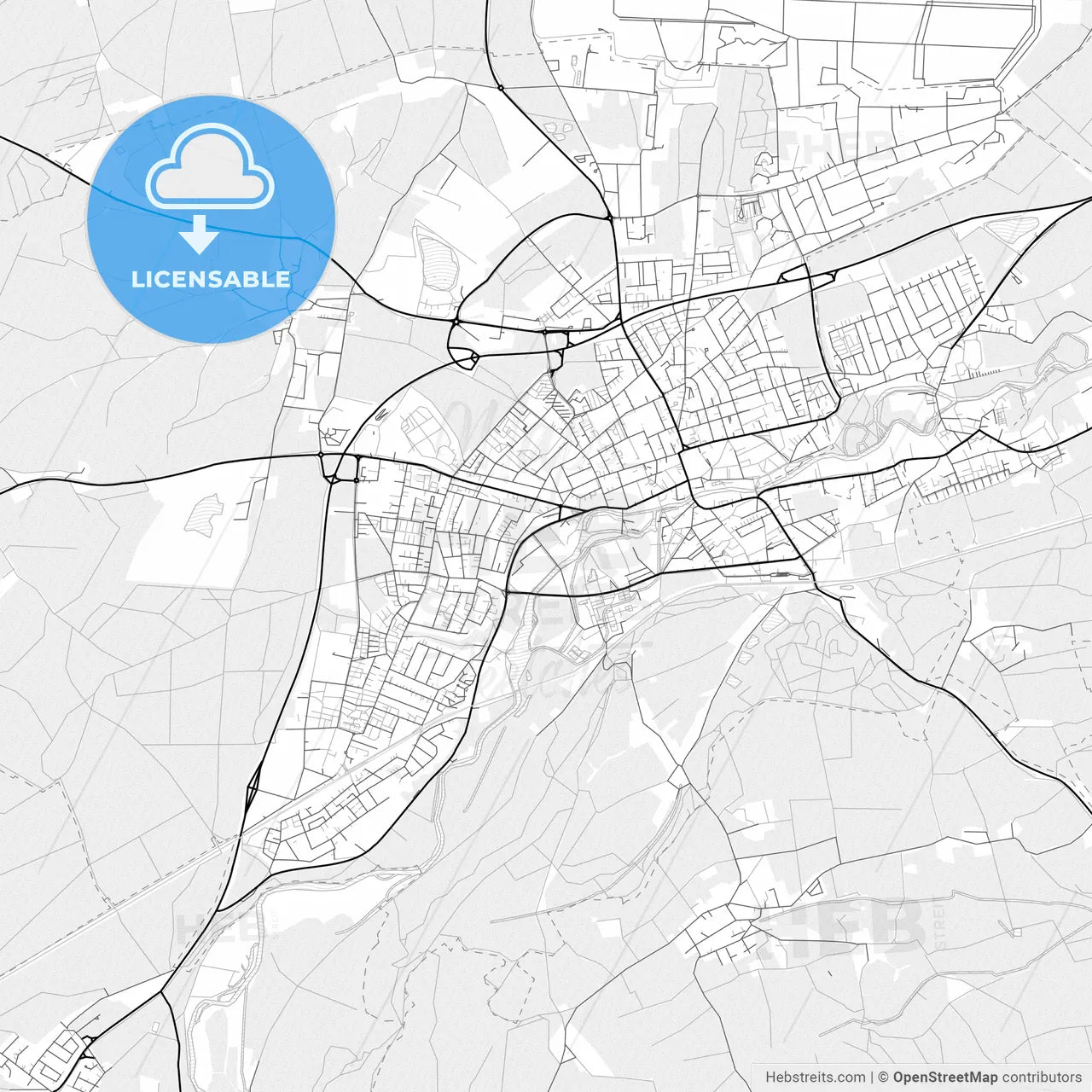 Vector PDF map of Furstenfeldbruck, Germany