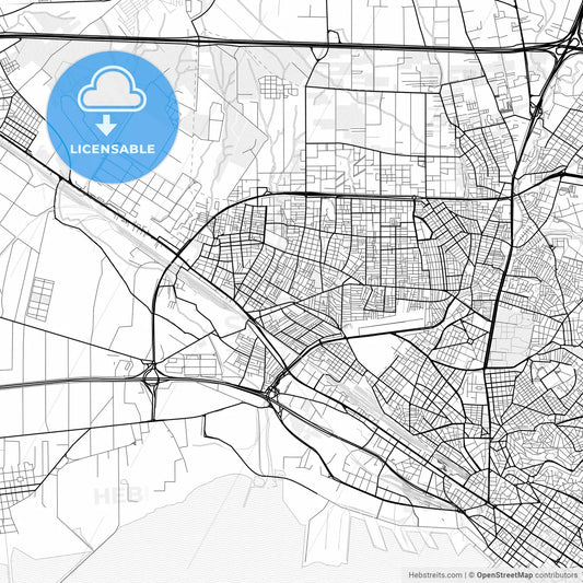 Vector PDF map of Evosmos, Greece